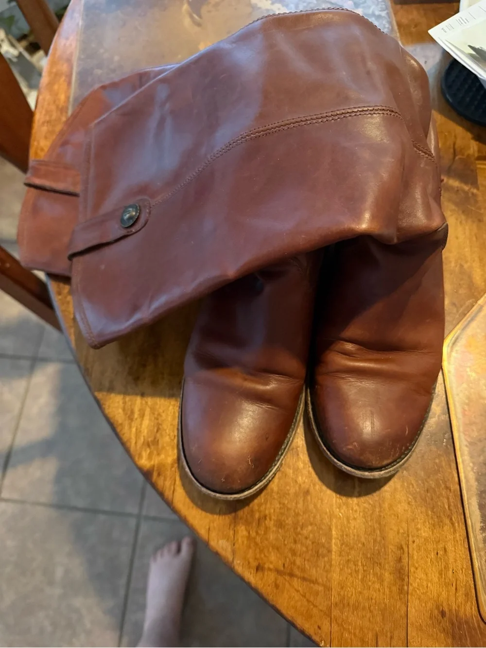 Frye Melissa Leather Riding Boots - Brown